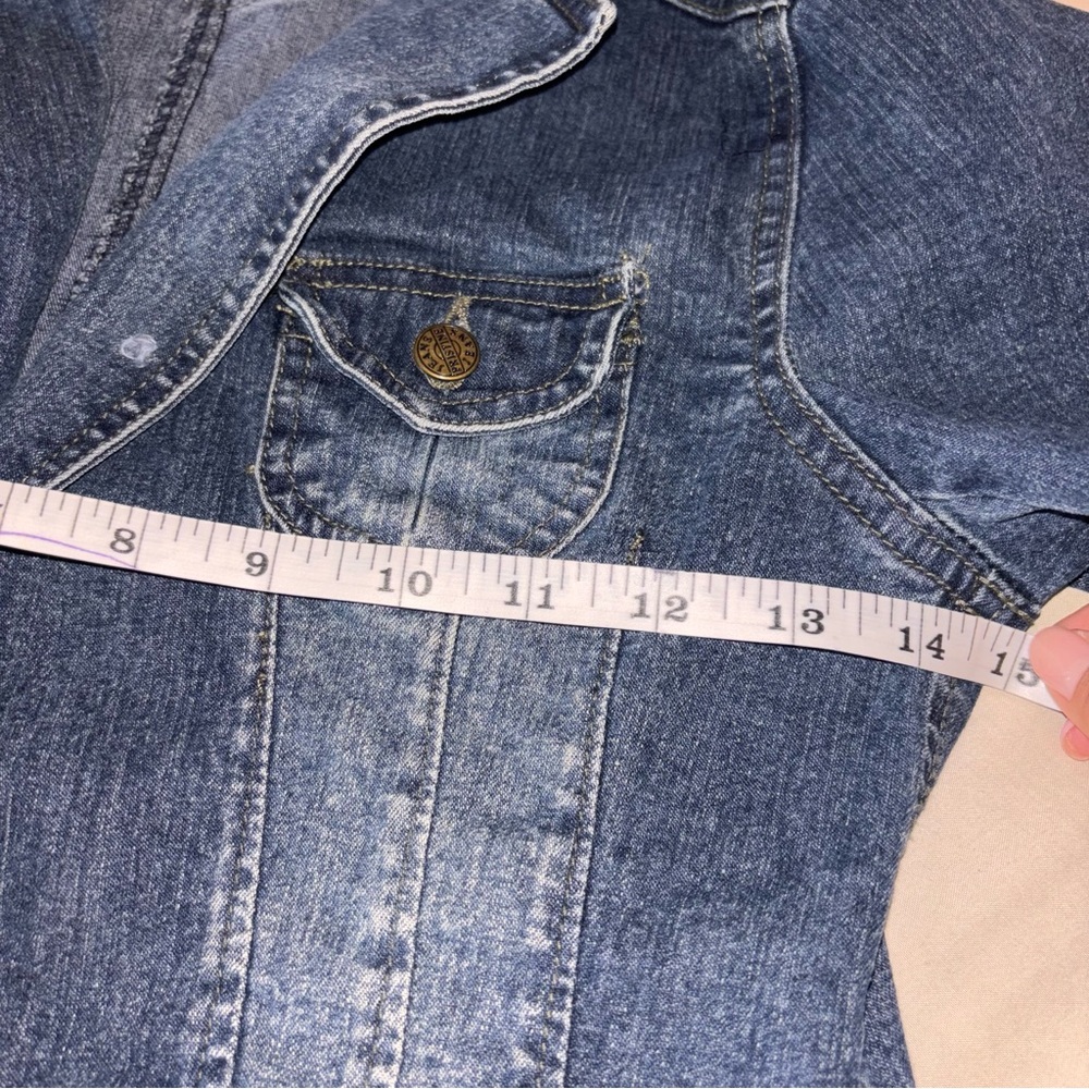 Pristine Jeans USA Denim Jean jacket Gold accents size medium - Picture 6 of 6